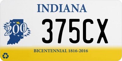 IN license plate 375CX