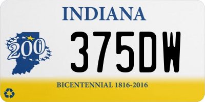 IN license plate 375DW