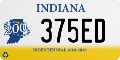 IN license plate 375ED