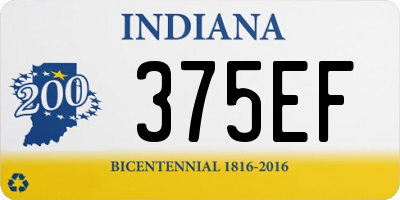 IN license plate 375EF