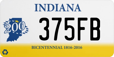 IN license plate 375FB