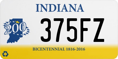 IN license plate 375FZ