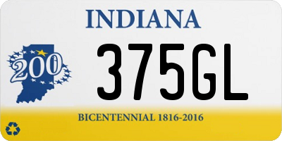 IN license plate 375GL