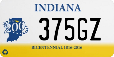 IN license plate 375GZ