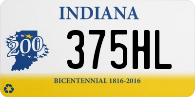 IN license plate 375HL