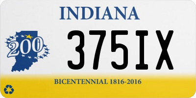 IN license plate 375IX