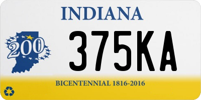 IN license plate 375KA