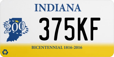 IN license plate 375KF