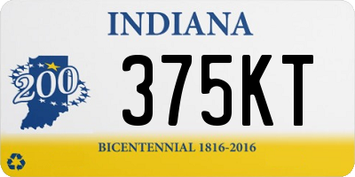 IN license plate 375KT