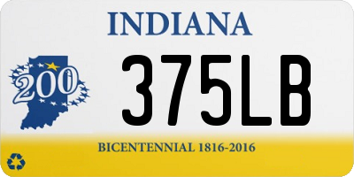 IN license plate 375LB