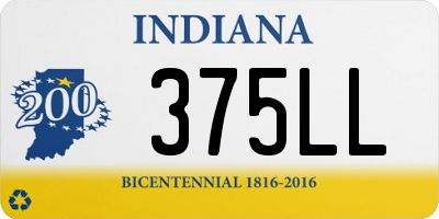 IN license plate 375LL