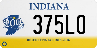 IN license plate 375LO