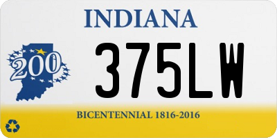 IN license plate 375LW