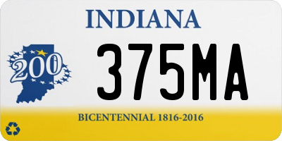 IN license plate 375MA