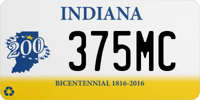 IN license plate 375MC