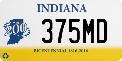 IN license plate 375MD