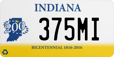 IN license plate 375MI