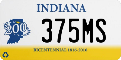 IN license plate 375MS