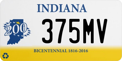 IN license plate 375MV
