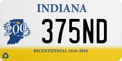 IN license plate 375ND