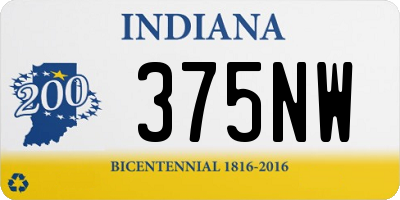 IN license plate 375NW