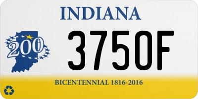 IN license plate 375OF