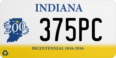 IN license plate 375PC