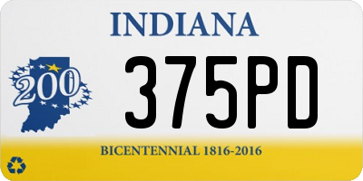 IN license plate 375PD