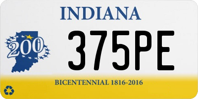 IN license plate 375PE