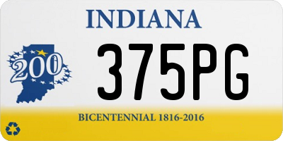 IN license plate 375PG