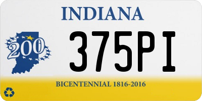 IN license plate 375PI