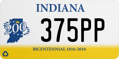 IN license plate 375PP