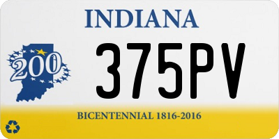 IN license plate 375PV