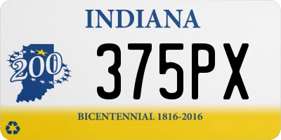 IN license plate 375PX