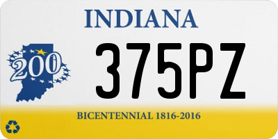 IN license plate 375PZ