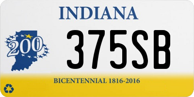 IN license plate 375SB