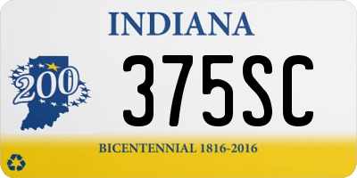 IN license plate 375SC