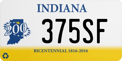 IN license plate 375SF