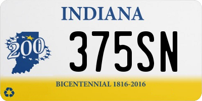 IN license plate 375SN