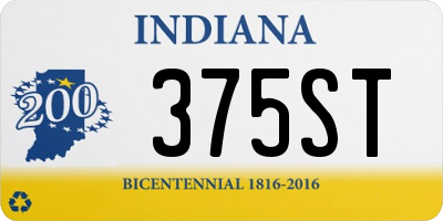 IN license plate 375ST