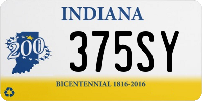 IN license plate 375SY