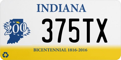 IN license plate 375TX