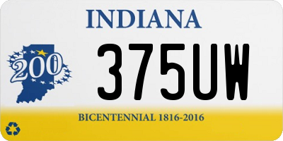 IN license plate 375UW