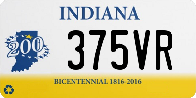 IN license plate 375VR