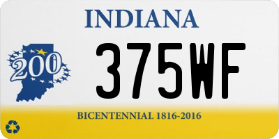 IN license plate 375WF