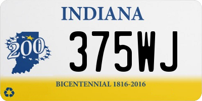 IN license plate 375WJ