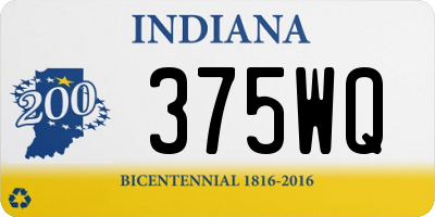 IN license plate 375WQ