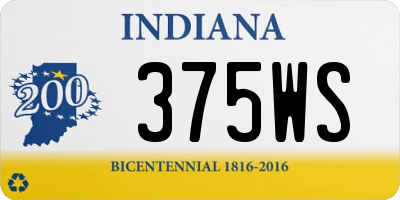 IN license plate 375WS