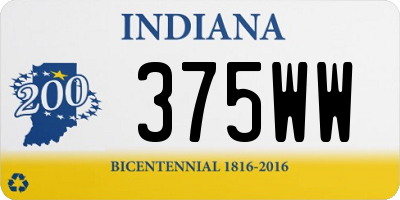 IN license plate 375WW