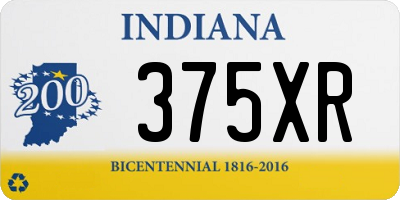 IN license plate 375XR